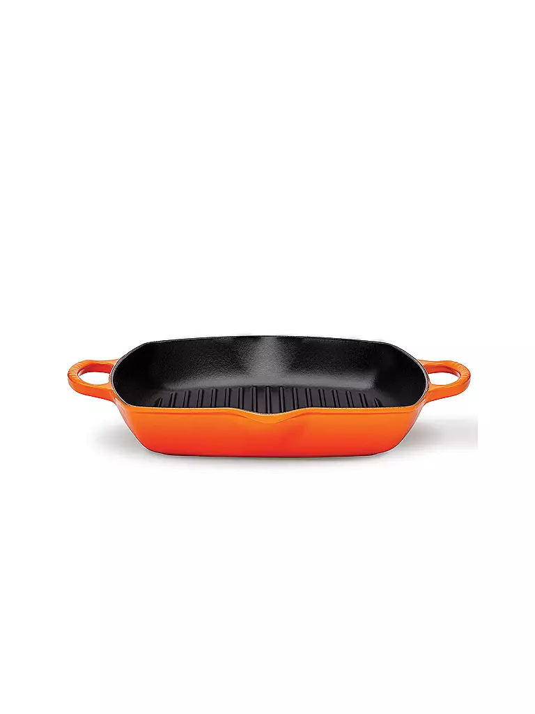 LE CREUSET Grillpfanne Quadratisch Mit Griffe 30cm Ofenrot Orange